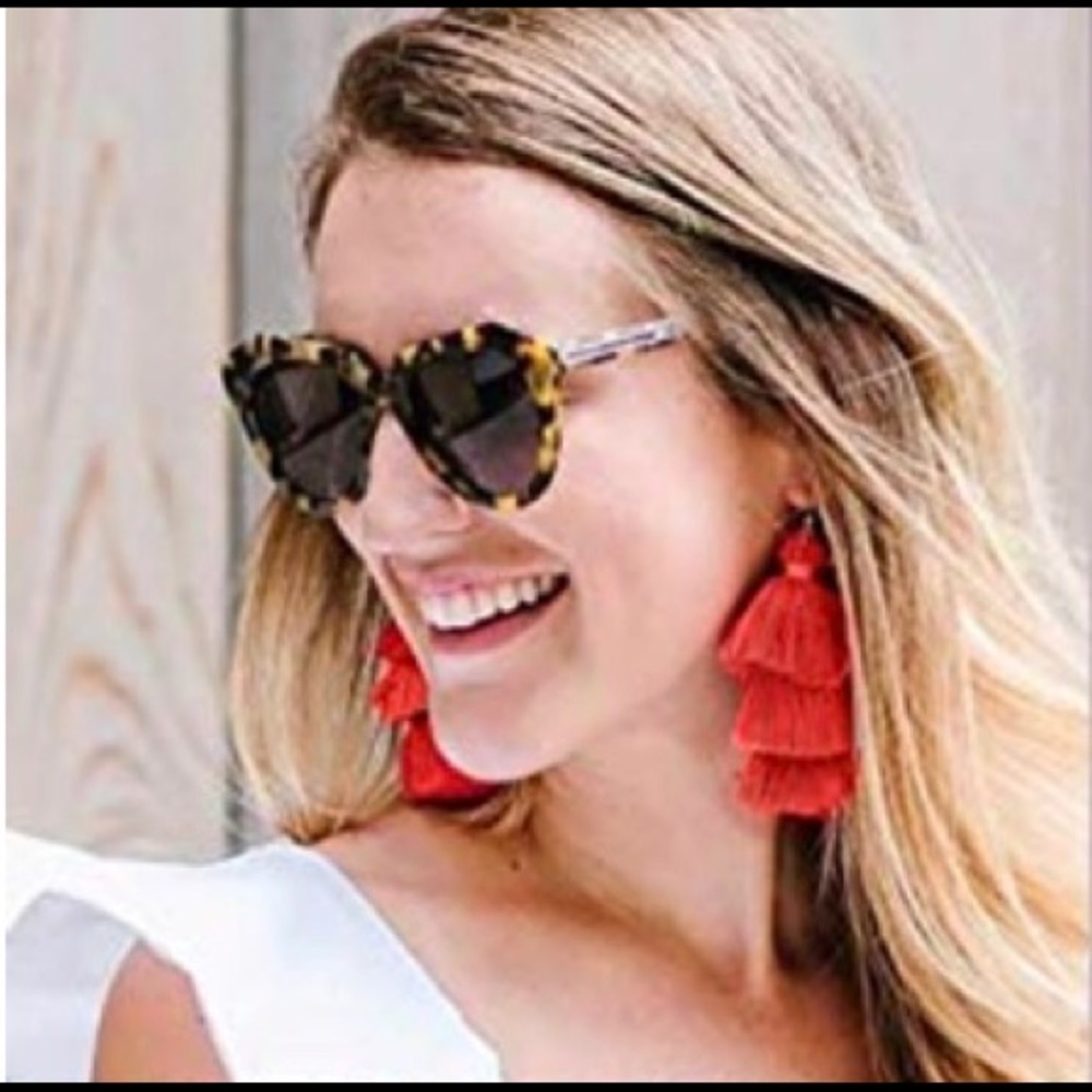 Red tassel earrings